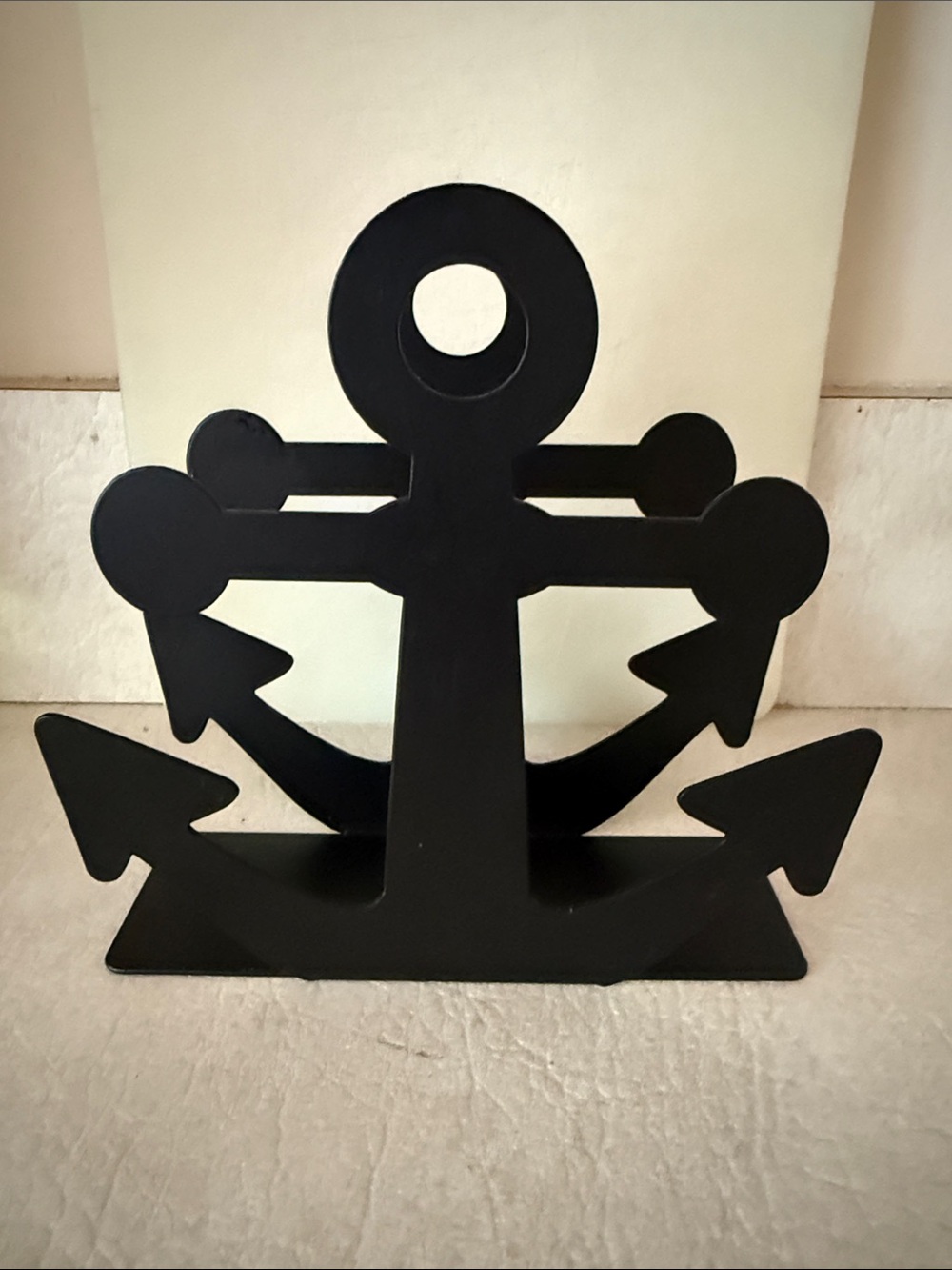 Matte Black Anchor Napkin Holder - Home Dining Table Linen